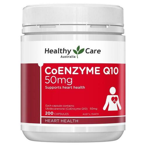Healthy Care CoQ10 50mg 200 Capsules Support Heart Health Antioxidant