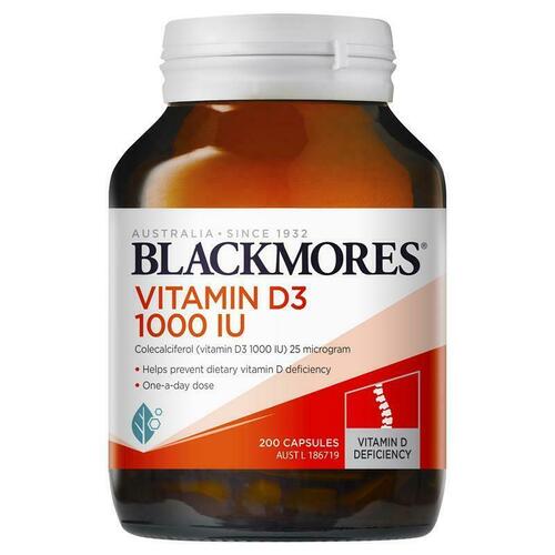 Blackmores Vitamin D3 1000IU 200 Capsules Support Muscle Strength