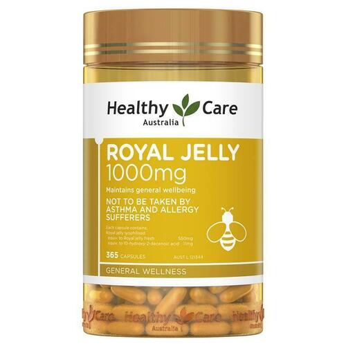 Healthy Care Royal Jelly 1000 365 Capsules Maintain General Wellbeing