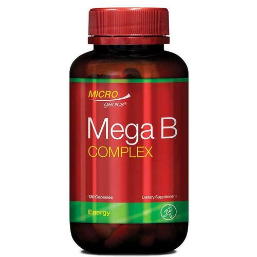 Microgenics Mega B 120 Capsules Support Nervous System Health Energy Level