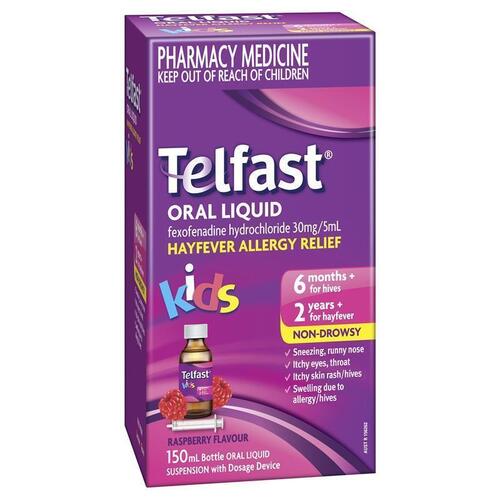 Telfast Hayfever Allergy Relief Kids Antihistamine Liquid Non-Drowsy - 150mL