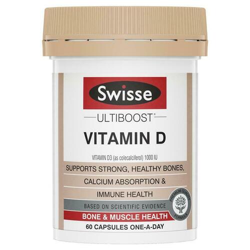 Swisse Ultiboost Vitamin D 60 Capsules Support Bone Teeth Health Muscle Function