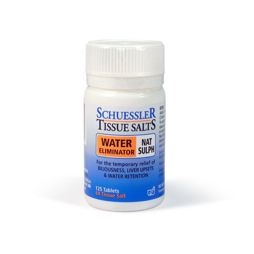 Schuessler Tissue Salts Nat Sulph Water Eliminator 125 's Relief Upset Liver