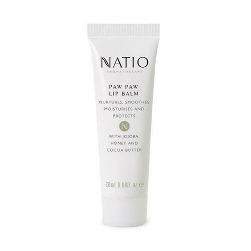 Natio Paw Paw Lip Balm 20ml Long Lasting Clear Formula Light Glossy Sheen