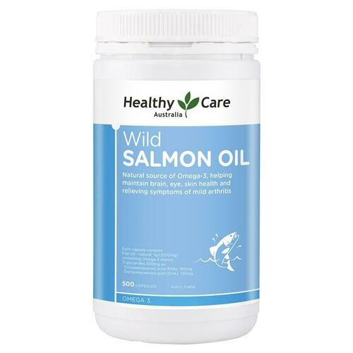 Healthy Care Wild Salmon Oil 1000mg 500 Capsules Relieve Mild Arthritis