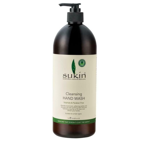 Sukin Cleansing Hand Wash Pump 1 Litre with soothing Aloe Vera Chamomile