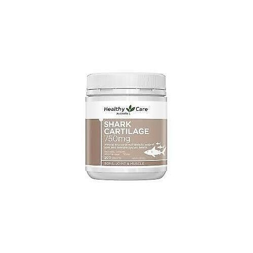 Healthy Care Shark Cartilage 750mg 200 Tablets Support Immune System Health