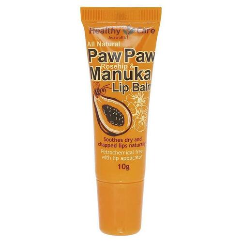 Healthy Care Paw Paw Rosehip & Manuka Lip Balm 10g For Dry Cracks Lips