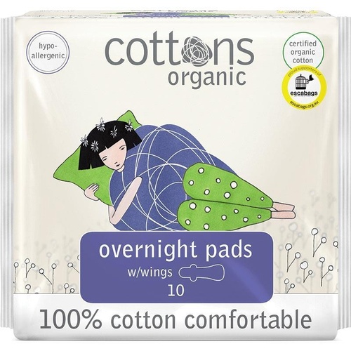 Cottons Overnight 10 Pads
