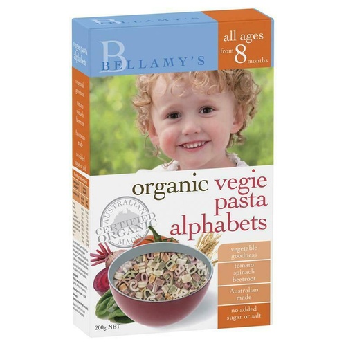 Bellamy's Organic Vegie Alphabets 200g Nutritious Baby Food Ready To Eat