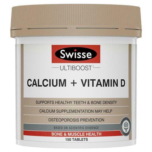 Swisse Ultiboost Calcium + Vitamin D 150 Tablets Support Healthy Bones