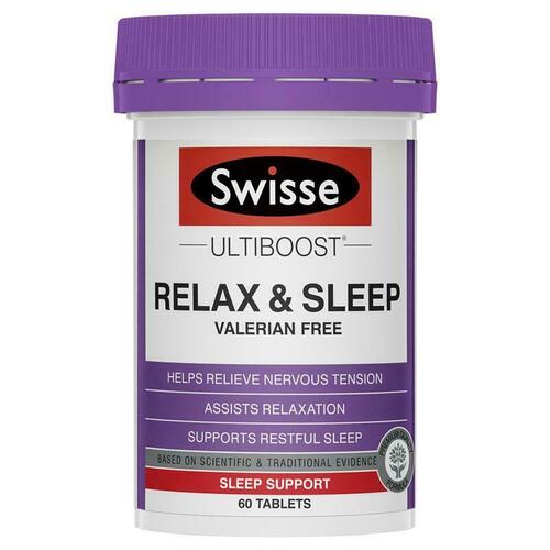 Swisse Ultiboost Relax & Sleep 60 Tablets Relieve Mild Mental Stress