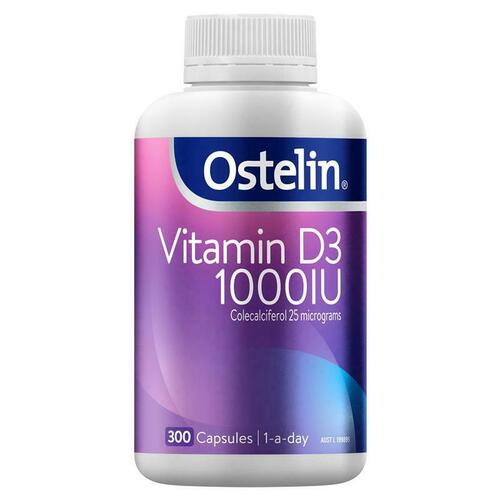 Ostelin Vitamin D3 1000IU Vitamin D 300 Capsules Promotes Calcium Absorption