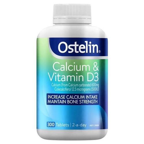 Ostelin Calcium & Vitamin D3 300 Tablets Maintain Bone Strength 500IU