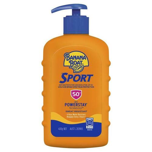 Banana Boat SPF 50+ Sport 400g UVA/UVB Protection Water Resistant