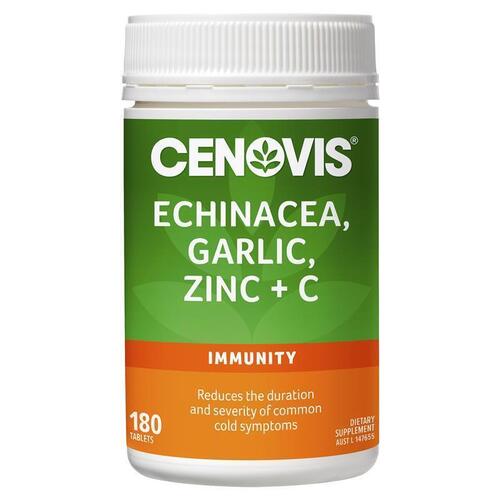 Cenovis Echinacea, Garlic, Zinc & Vitamin C for Immune Support 180 Tablets