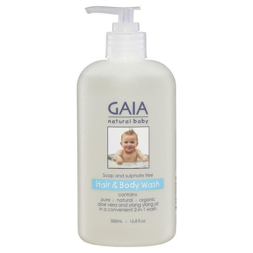 Gaia Natural Baby Hair & Body Wash 500ml Pure Natural Organic