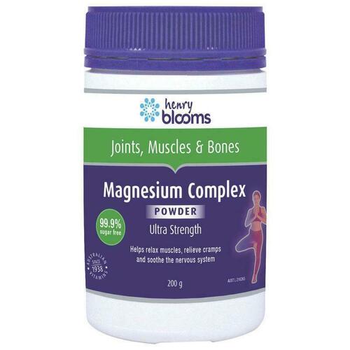 Henry Blooms Magnesium Complex Powder 200g Relieve Migraine Headaches