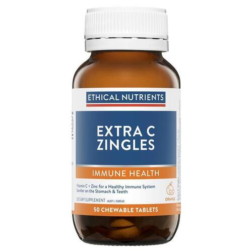 Ethical Nutrients Extra C Zingles Orange 50 Tablets