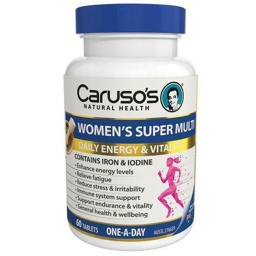 Carusos Natural Health Ultra Max Womens Super Multi 60 Tablets Antioxidants