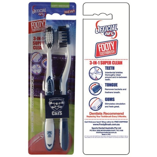 AFL Toothbrush Geelong Cats Twin Pack