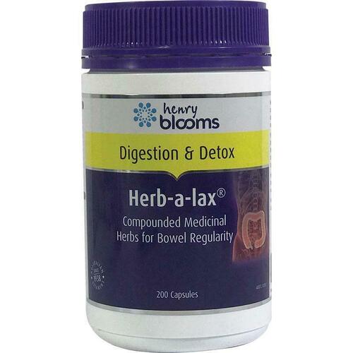 Henry Blooms Herb-a-Lax 200 Capsules Bulk Pack Relieve Digestive Discomfort