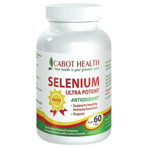 Cabot Health Selenium Ultra Potent 60 Capsules Antioxidant Vegan Friendly