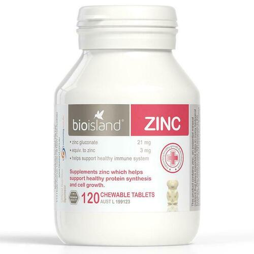 Bio Island Zinc 120 Chewable Tablets Support Healthy Growth Child Development
