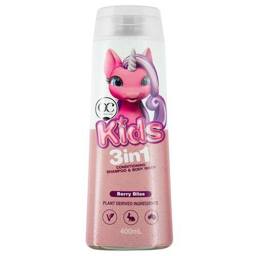 Organic Care Kids 3in1 Shampoo Conditioner Body Wash Berry Bliss 400ml