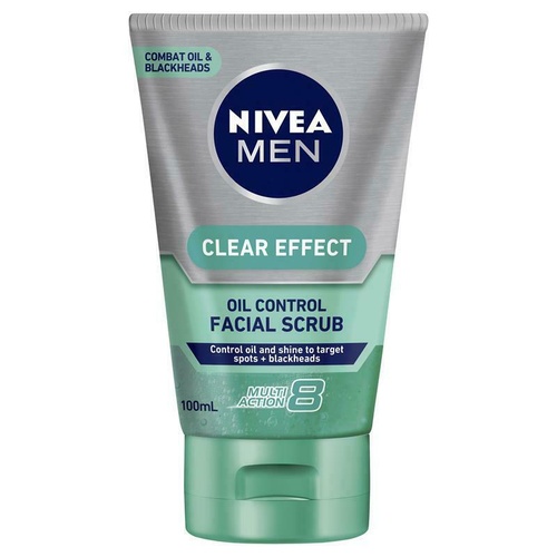 Nivea for Men Clear Effect Pore Minimiser Facial Scrub 100ml Oil Control