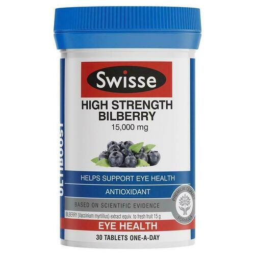 Swisse Ultiboost Bilberry 30 Tablets Support Eye Health Antioxidant Support