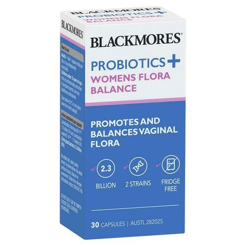 Blackmores Probiotics+ Womens Flora Balance 30 Capsules Gluten Free Dairy Free