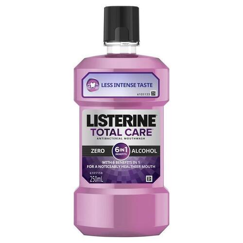 Listerine Total Care Zero Alcohol Mouthwash Less Intense Taste 250mL