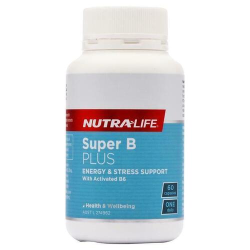 Nutra-Life Super B Plus 60 Capsules Support Healthy Nervous System Function