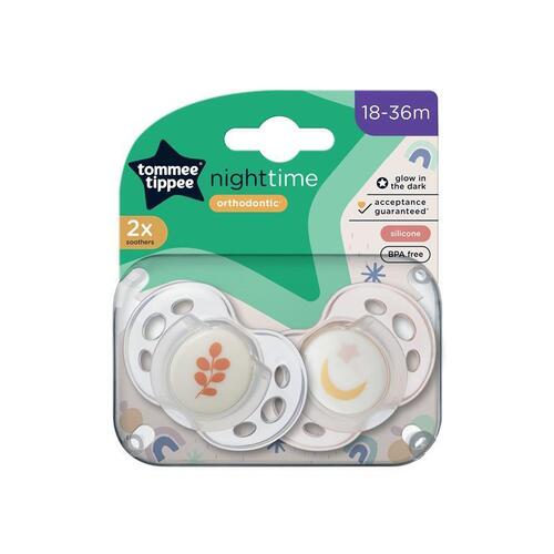 Tommee Tippee Night Time Soothers, 18-36M, Pack of 2 Dummies