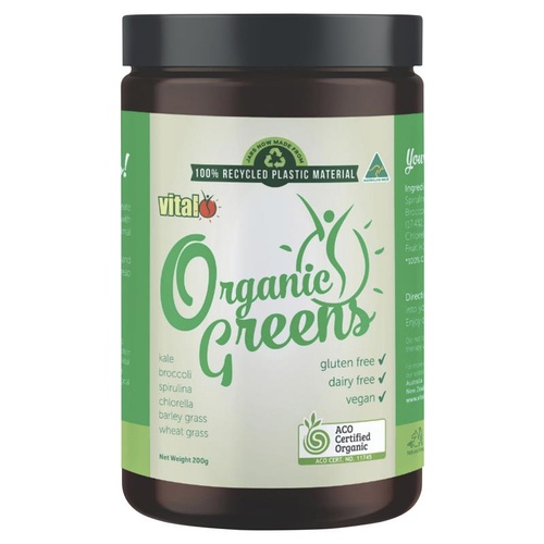 Vital Organic Greens Powder 200gm Support Energy Immunity Overall Health