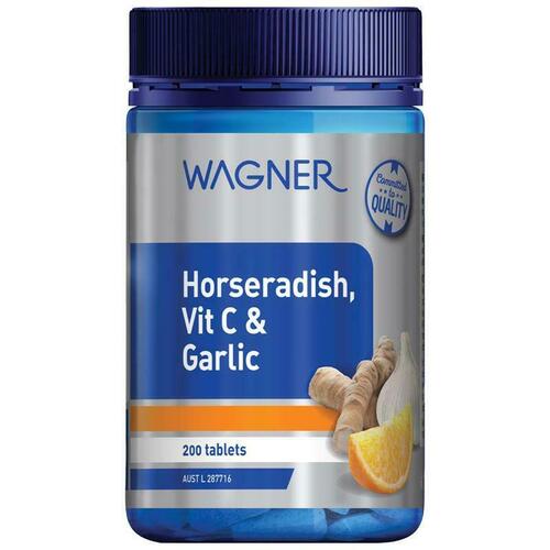 Wagner Horseradish Vitamin C & Garlic 200 Tablets Support General Wellbeing