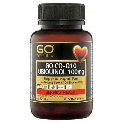 GO Healthy CoQ10 Ubiquinol 100mg 60 Capsules Support Cardiovascular Health