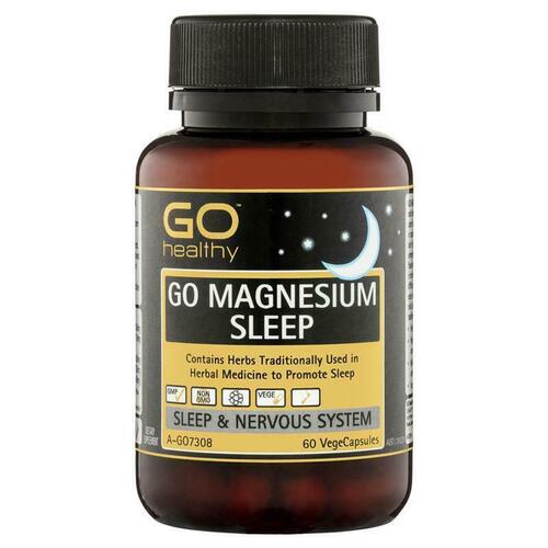 GO Healthy Magnesium Sleep 60 Vege Capsules Relive Mild Symptoms Mental Stress