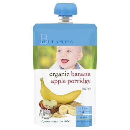 Bellamy's Organic Banana Apple Porridge 120g Nutritious Baby Food Ready To Eat