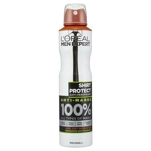 L'Oreal Men Expert Shirt Protect Deodorant 250ml Anti-yellow Stain Technology