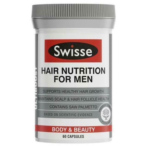Swisse Hair Nutrition For Men 60 Capsules Support Healthy Hair Growth