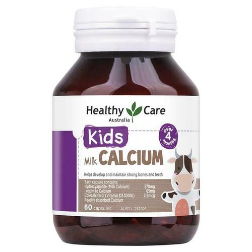Healthy Care Milk Calcium 60 Capsules Maintain Healthy Bone Teeth For Children