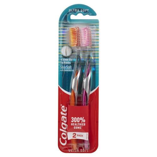 Colgate Slim Soft Advanced Ultra Soft Toothbrush Value 2-Pack