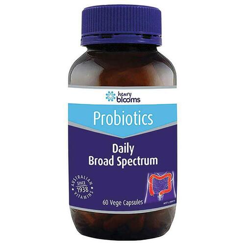 Henry Blooms Adults Daily Broad Spectrum Probiotic 60 Capsules Digestive Balance
