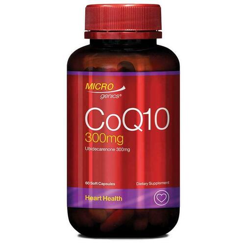 Microgenics CoQ10 300mg 60 Capsules Support Cardiovascular Health