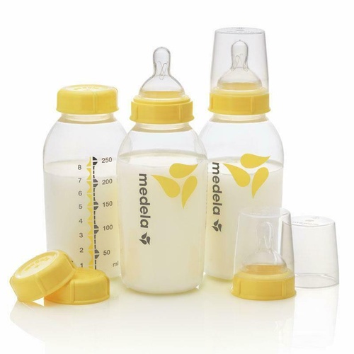 Medela Breastmilk Bottle 250ml with Wide Base Teat 3 Pack BPA-free