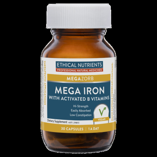 Ethical Nutrients Mega Iron Activated B Vitamin 30 Capsules Maintain Iron Level