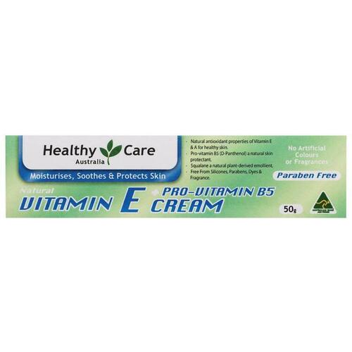 Healthy Care Vitamin E + Pro Vitamin B5 Cream 50g Moisturising Emollient Cream