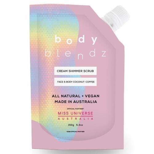 Body Blendz Miss Universe Australia Coconut & Coffee Shimmer Scrub 150g